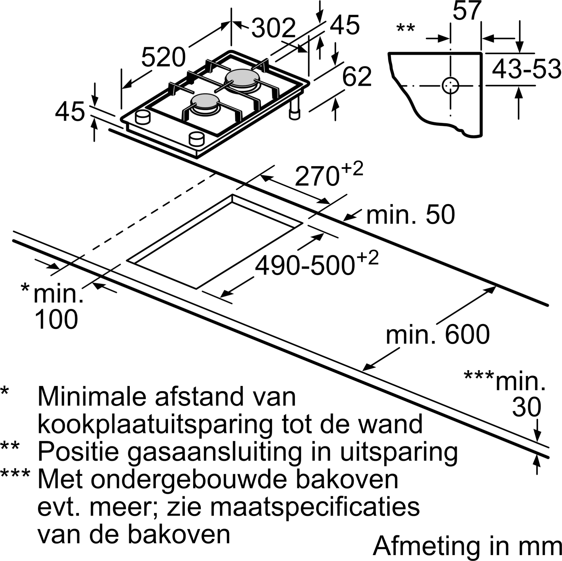 SIEMENS IQ700 gaskookplaat - domino - ER3A6BI40