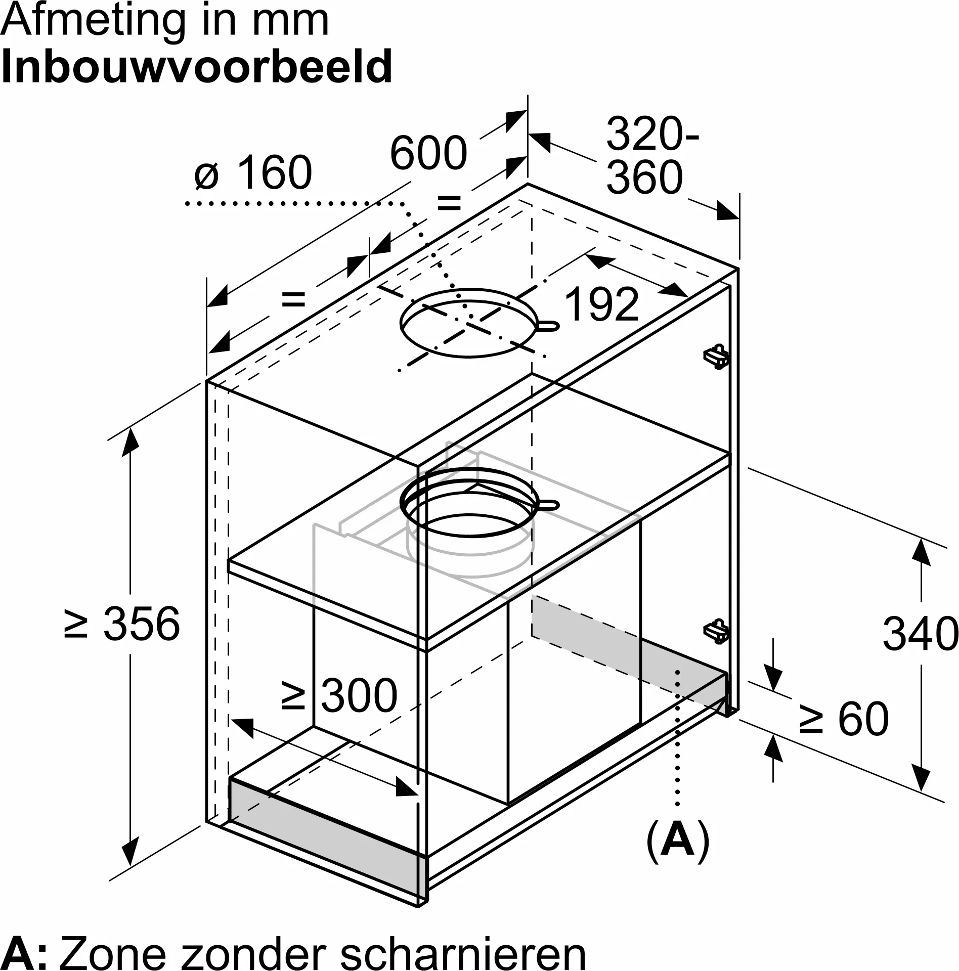 BOSCH SERIE 6 geïntegreerde dampkap - 60cm - DBB67DP65