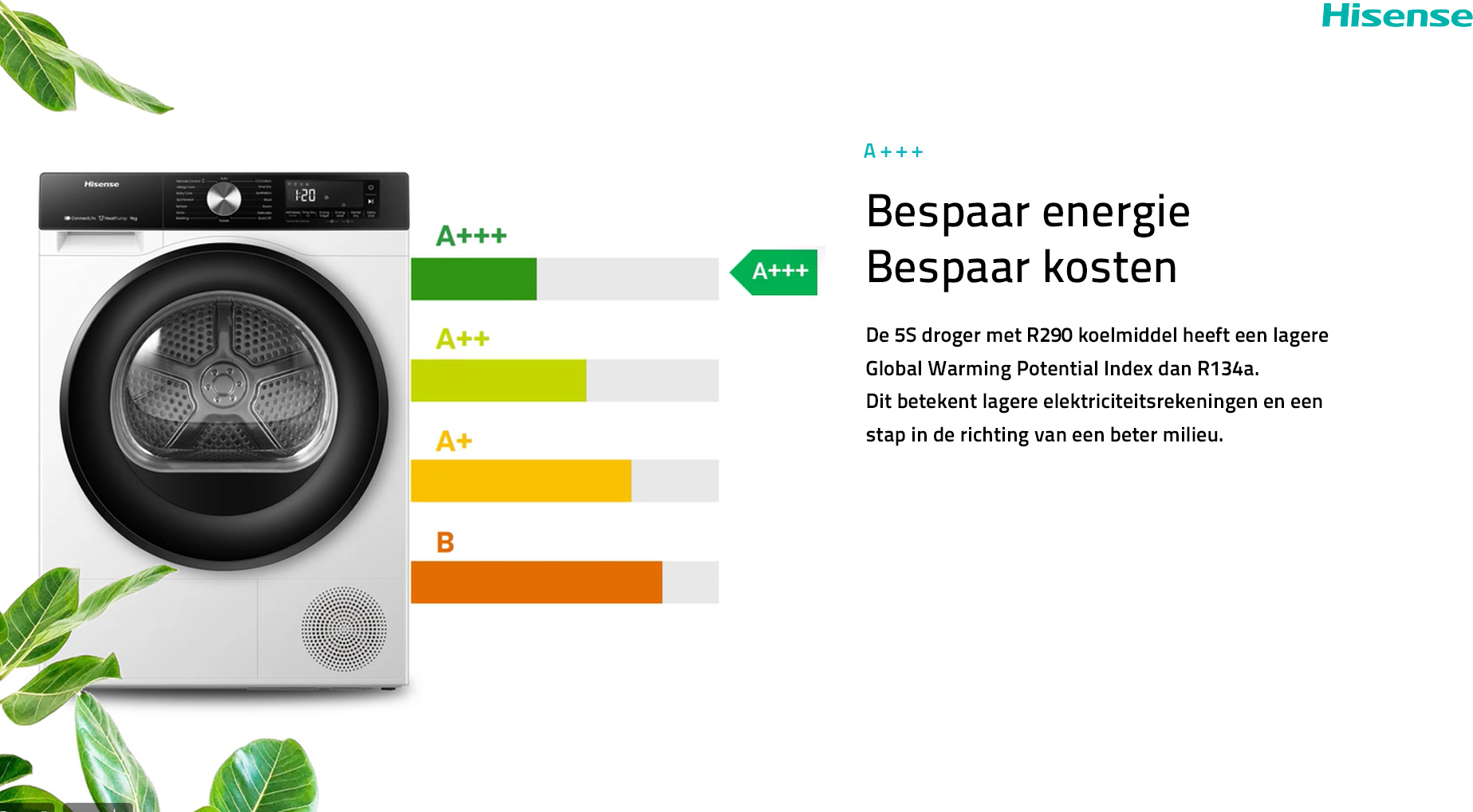 HISENSE droogkast - warmtepomp - DH3S802BW3