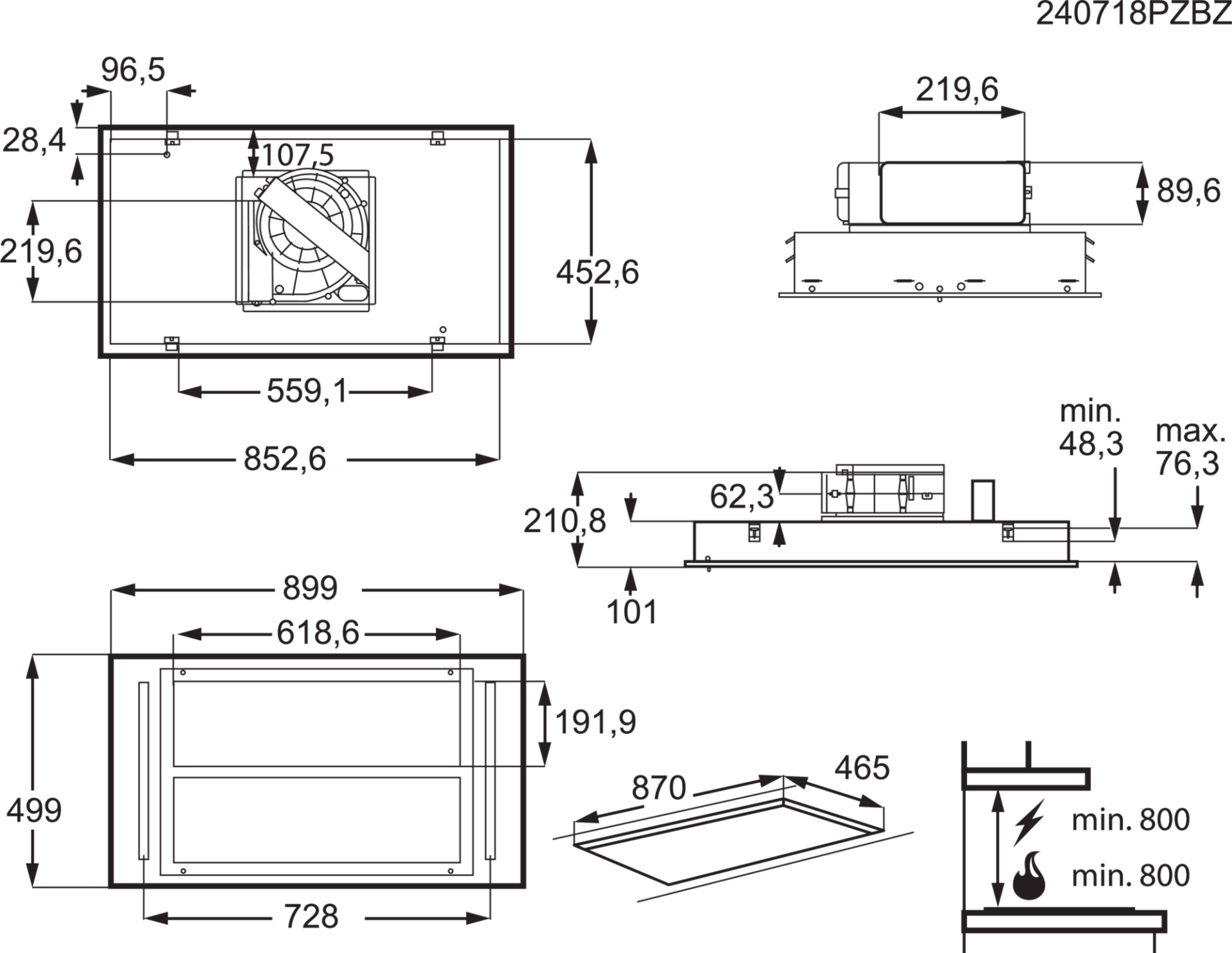 AEG 7000 plafonddampkap - 90cm - NDC7792SW