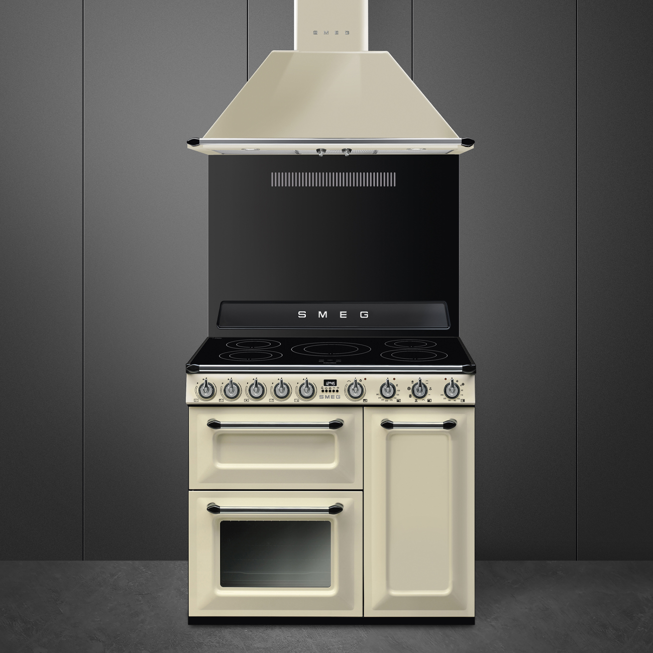SMEG fornuis met inductie kookplaat - 90cm - TR93IP2