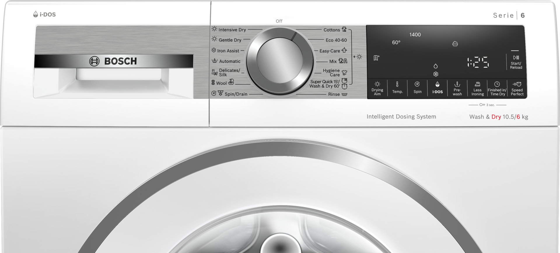 BOSCH SERIE 6 Was-droogcombinatie 6 kg - WNG254A9BY