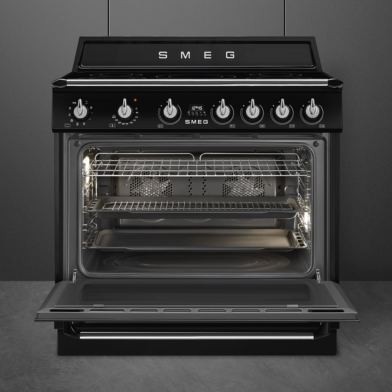 SMEG fornuis met inductie kookplaat - 90cm - TR90IMBL