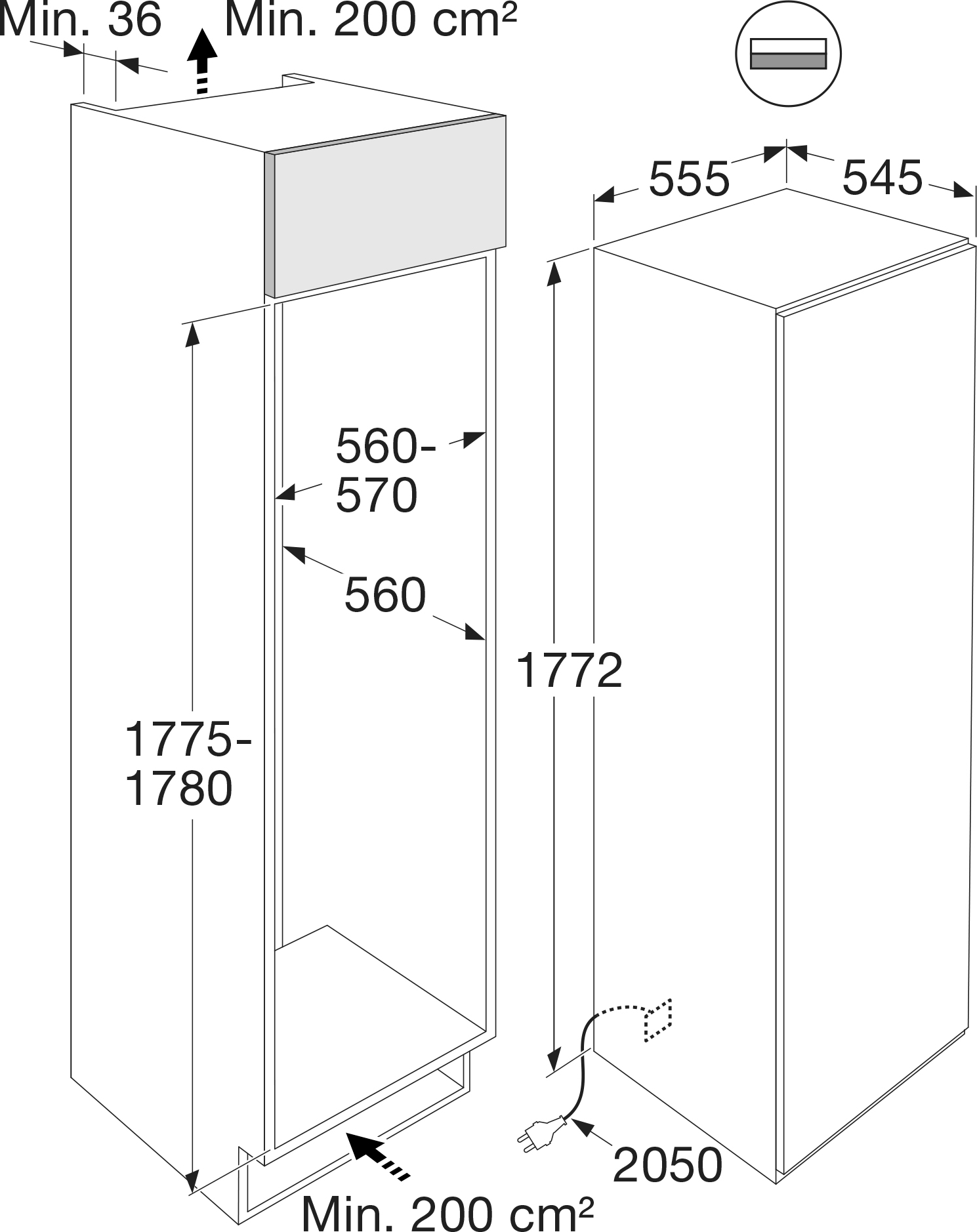 ATAG inbouw vriezer - 88cm - KD86178CN