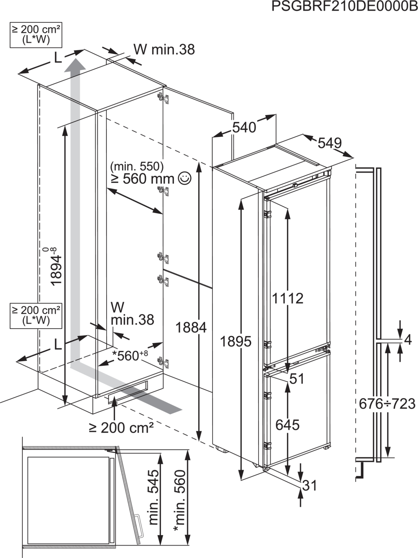 AEG 8000 koel-/vriescombinatie - 190cm - NSC8M191DS