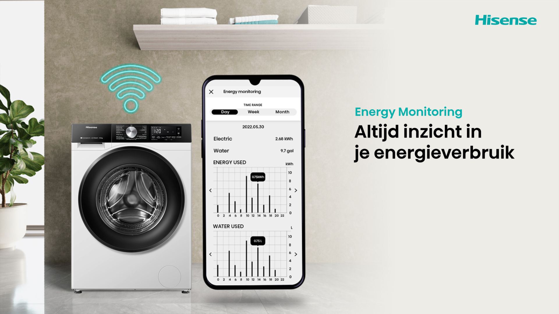HISENSE was- droogcombinatie - WD3S9043BW3