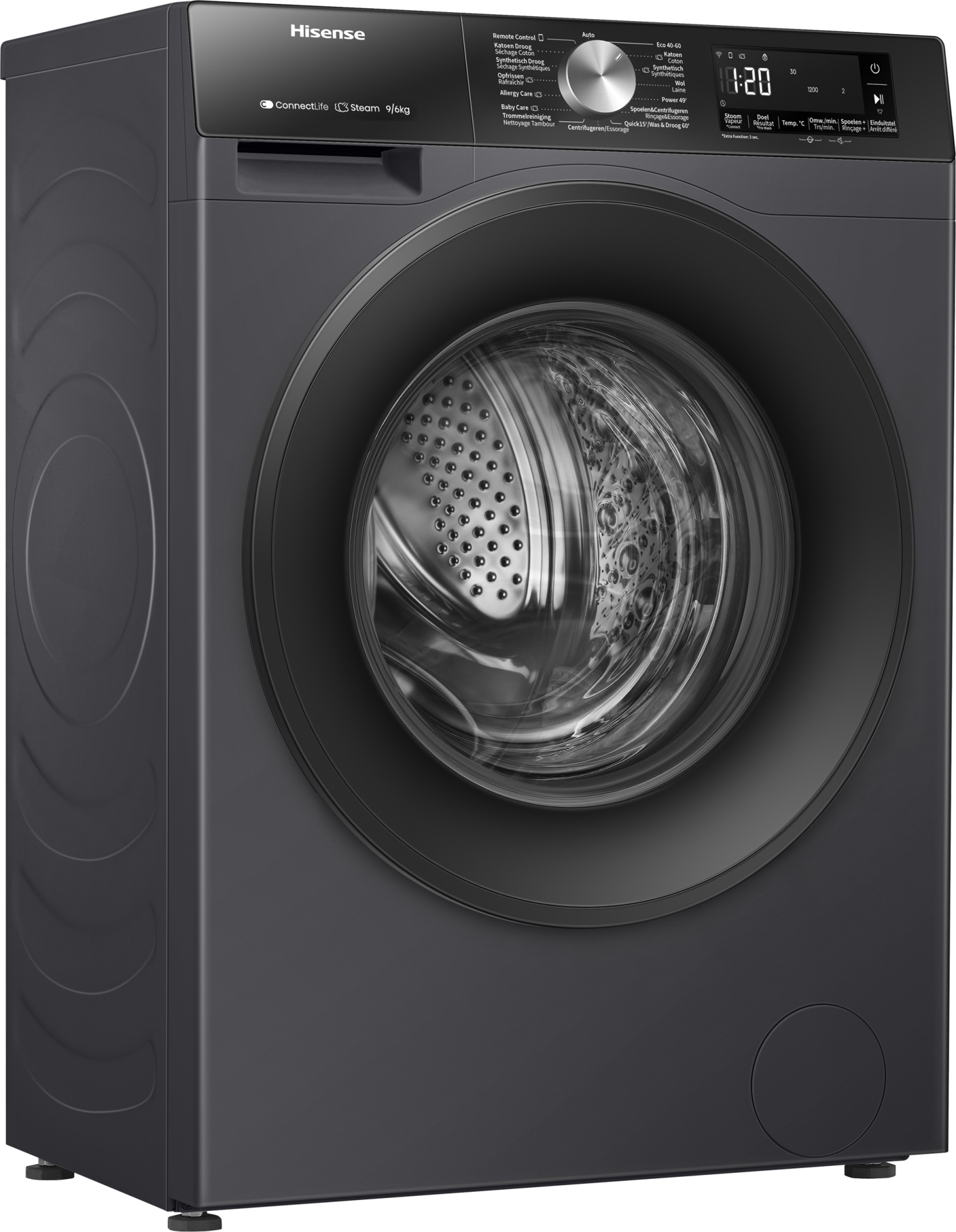 HISENSE was- droogcombinatie - WD3S9043BB3