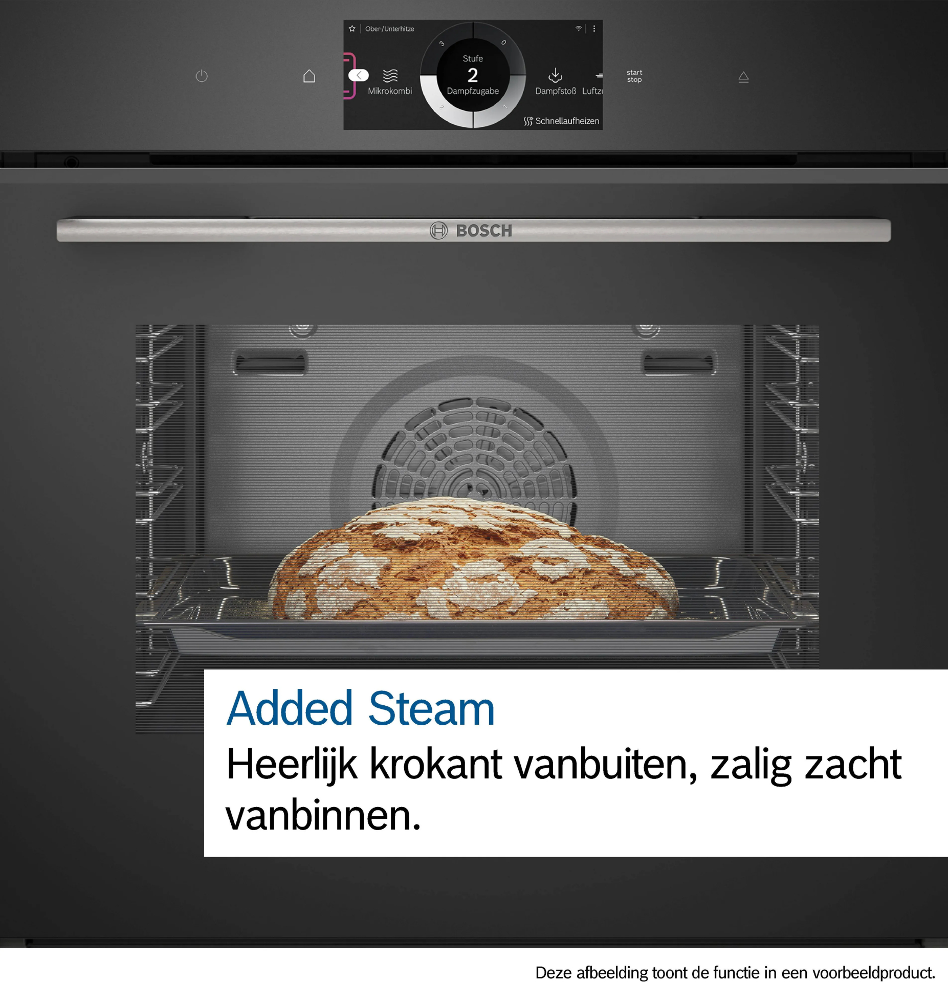 BOSCH SERIE 8 multifunctionele oven met stoom - 60cm - HSG7364B1