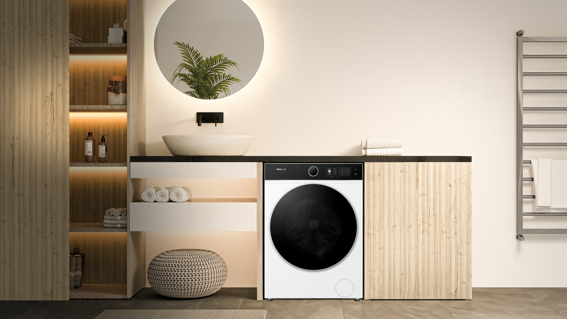 HISENSE was- droogcombinatie - WD5I8043BWF