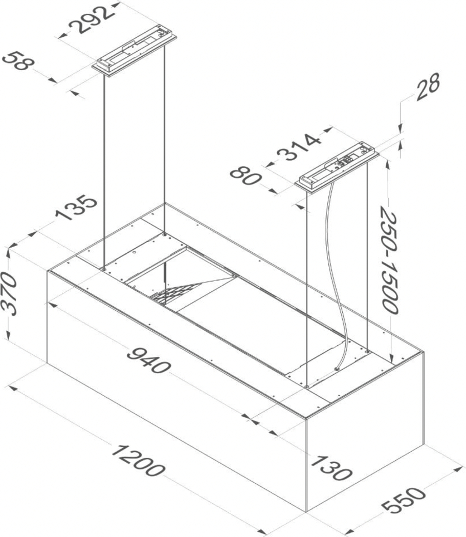 NOVY eilanddampkap - 120cm - 7520