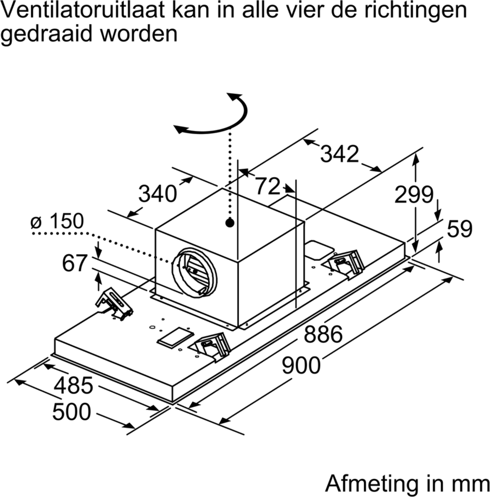 SIEMENS IQ500 plafonddampkap - 90cm - LR97CAQ50