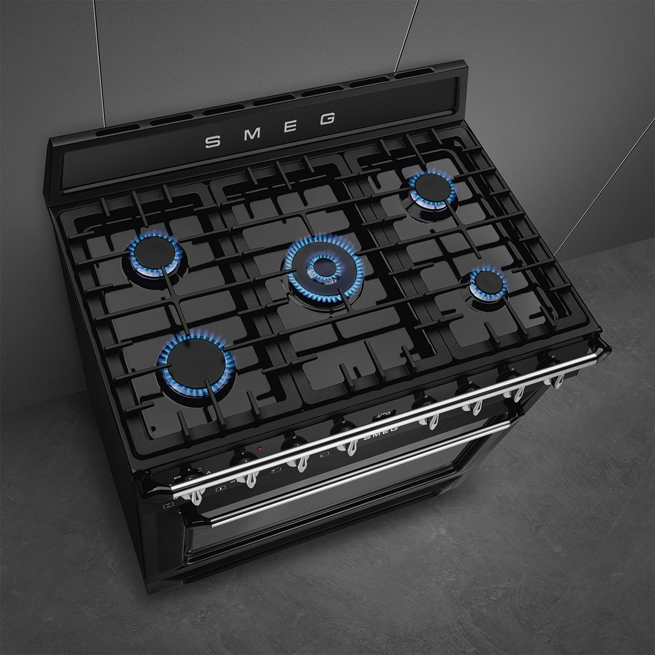 SMEG fornuis met gaskookplaat - 90cm - TR90GMBL