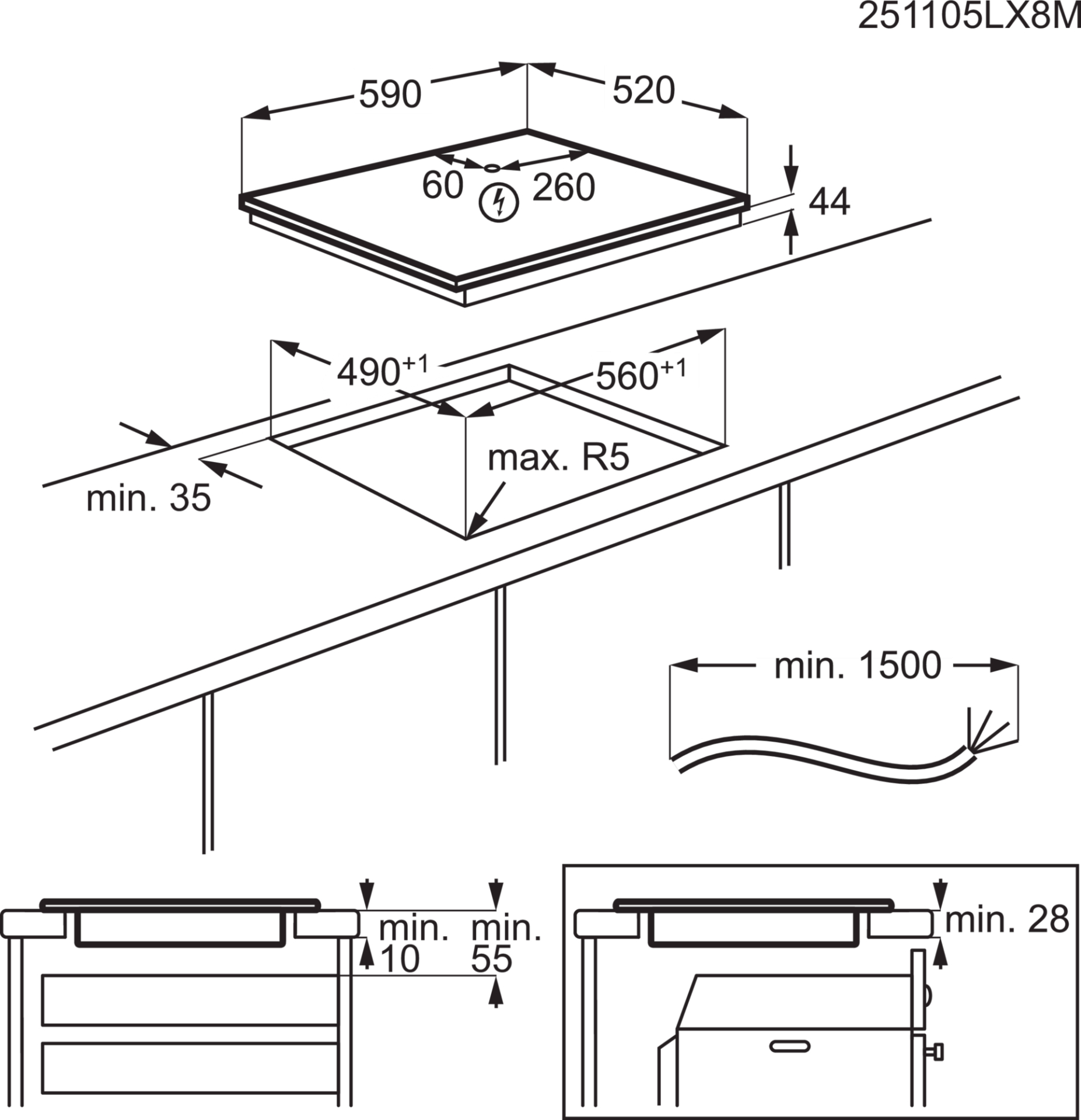 AEG 6000 inductiekookplaat - 60cm - OIO64A0SFB