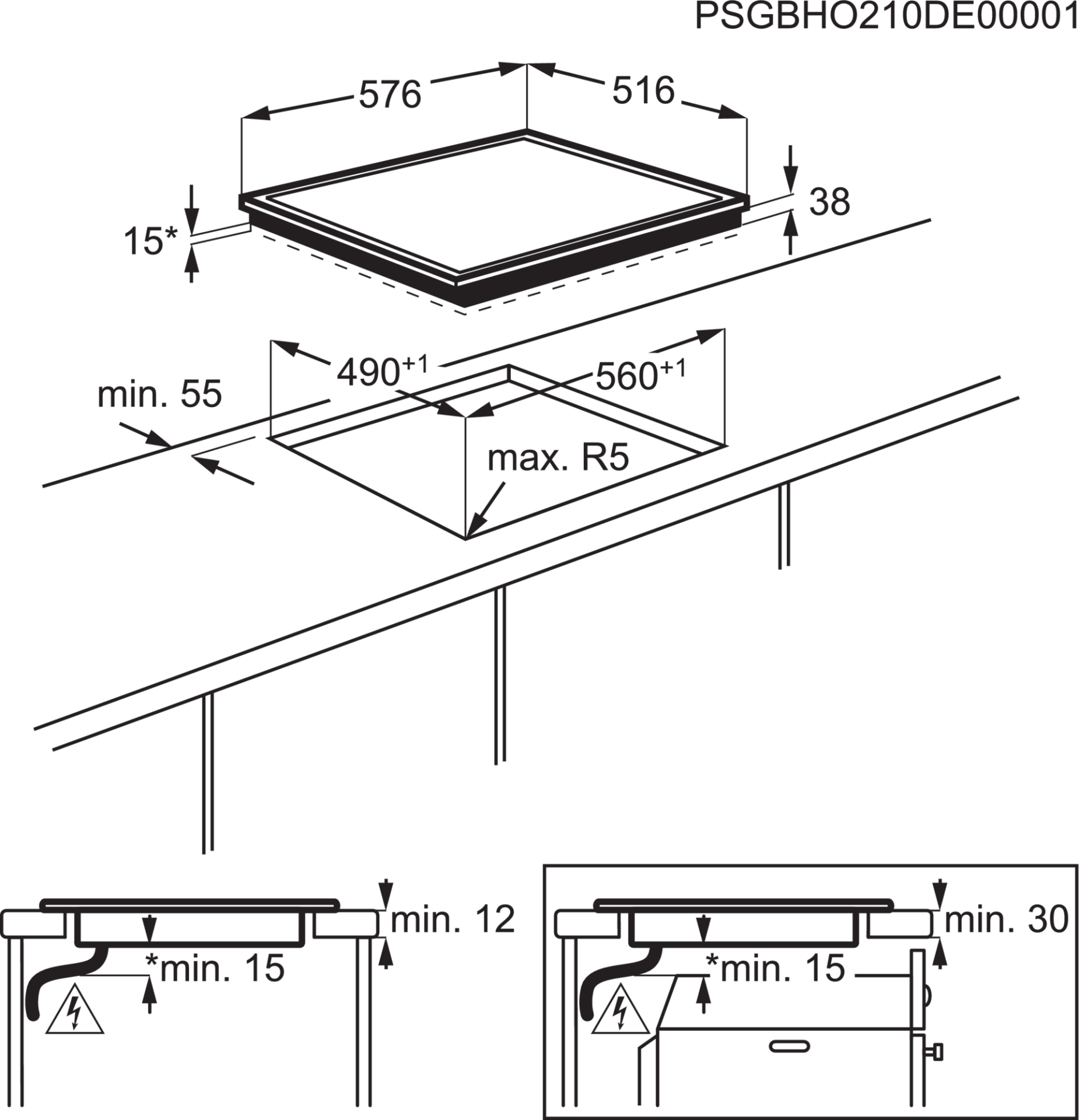 AEG 3000 vitrokeramische kookplaat - 60cm - HK624010XB