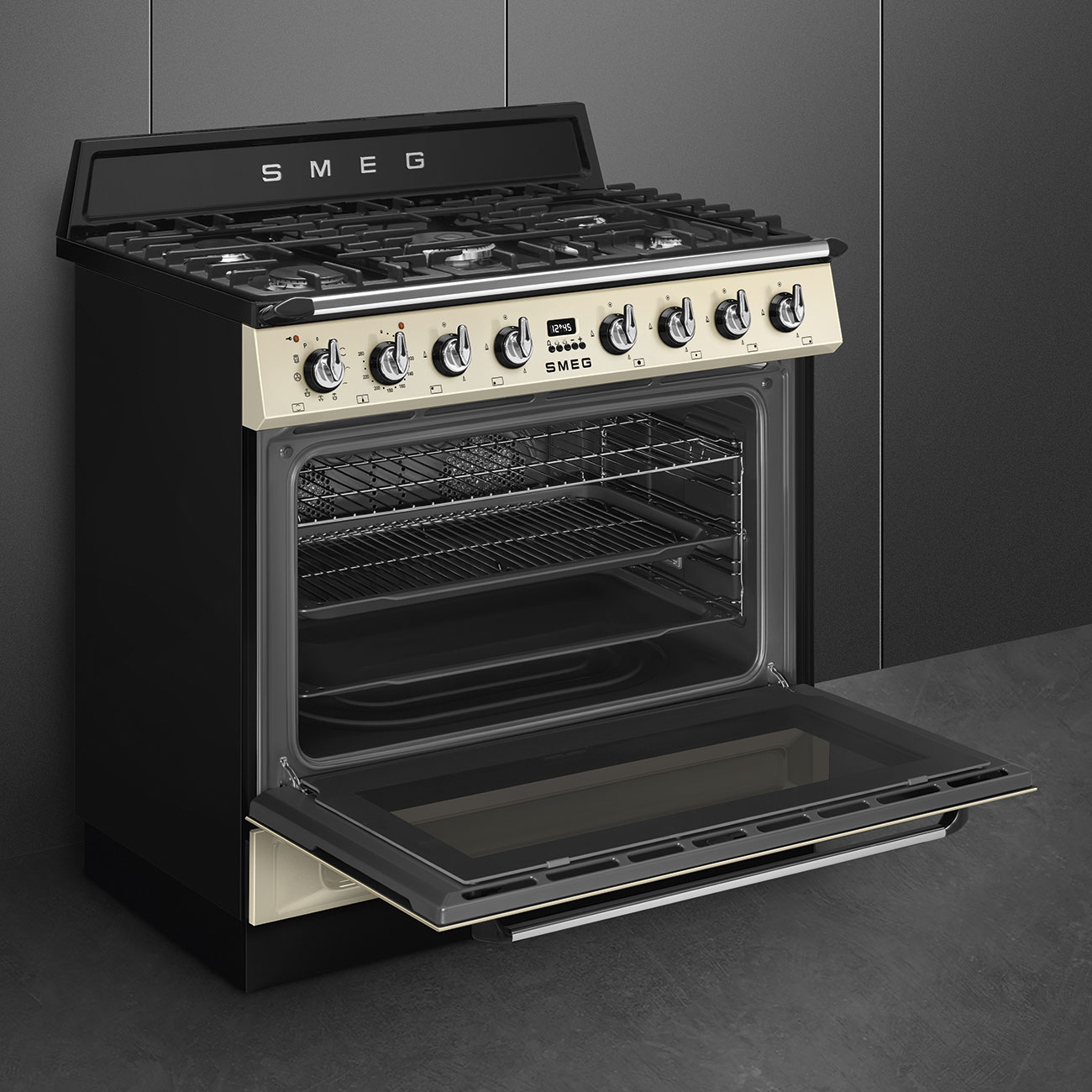 SMEG fornuis met gaskookplaat - 90cm - TR90GPP