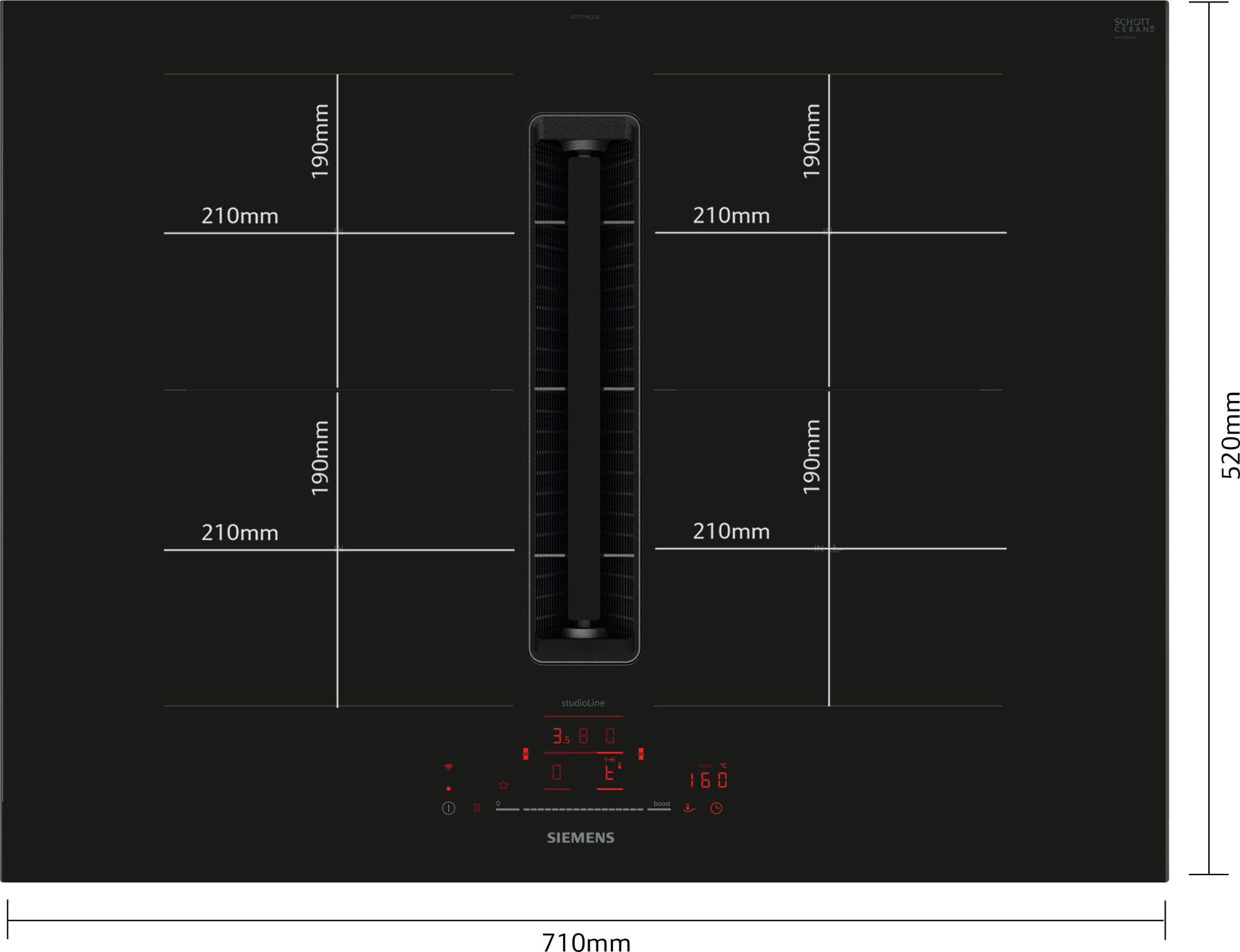 SIEMENS IQ500 kookplaat met afzuiging - 70cm - ED777HQ26E