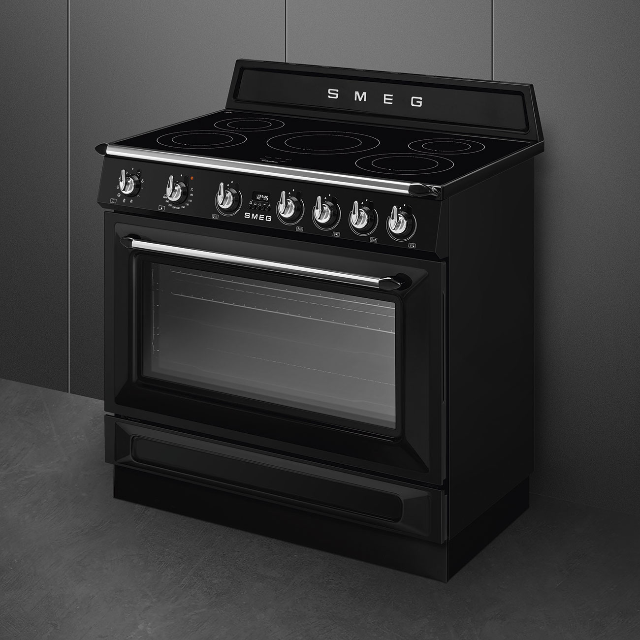SMEG fornuis met inductie kookplaat - 90cm - TR90IMBL