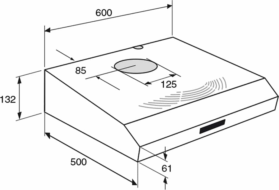 ATAG onderbouw dampkap - 60cm - WO6211AC