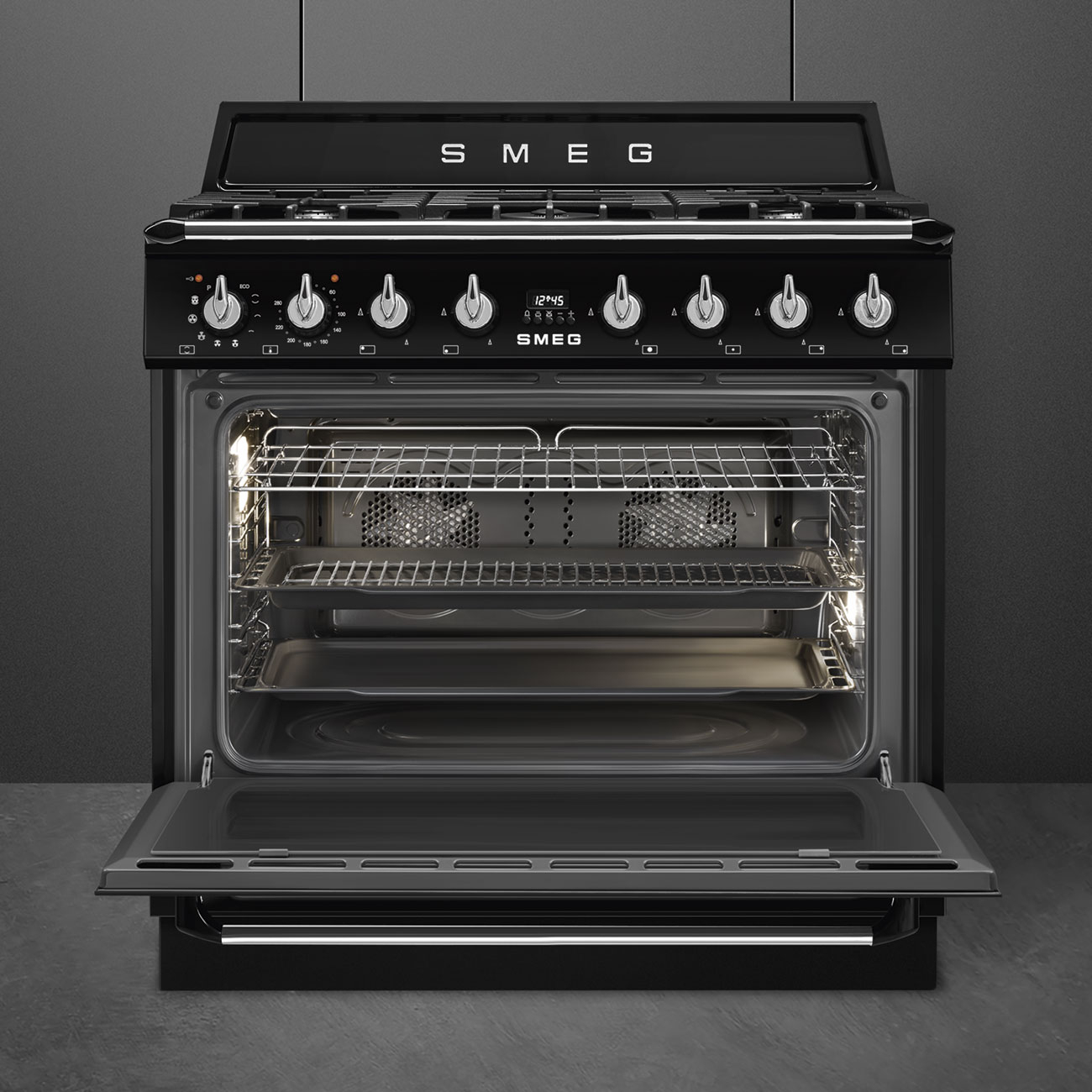 SMEG fornuis met gaskookplaat - 90cm - TR90GPBL