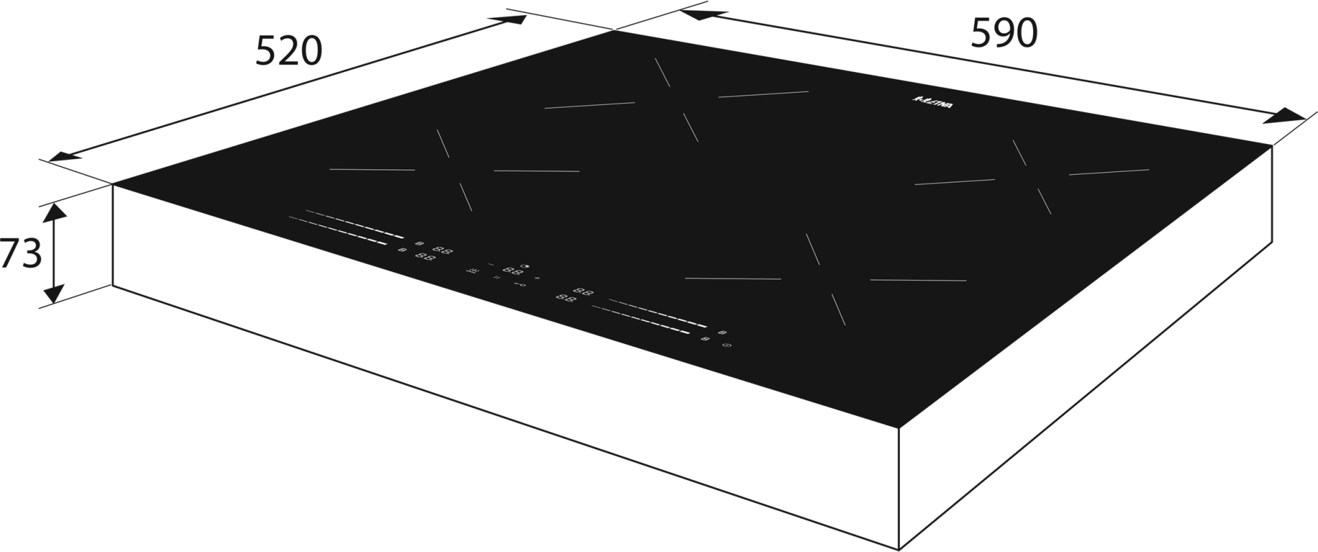 ETNA vrijstaande inductiekookplaat - 60cm - KIV364RVS