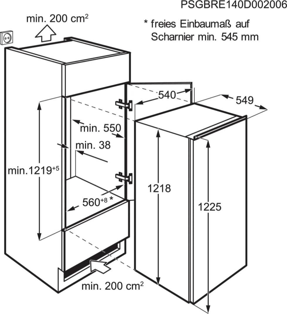 AEG 5000 koelkast zonder vriesvak - 122cm - TSK5O121ES