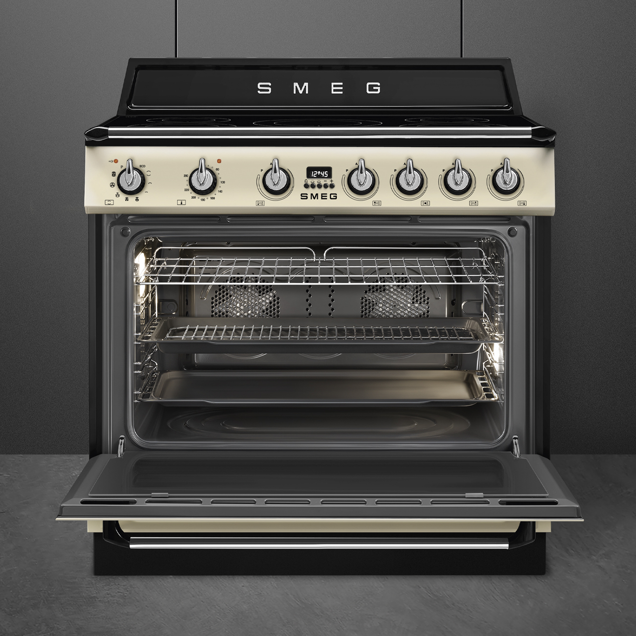 SMEG fornuis met inductie kookplaat - 90cm - TR90IPP