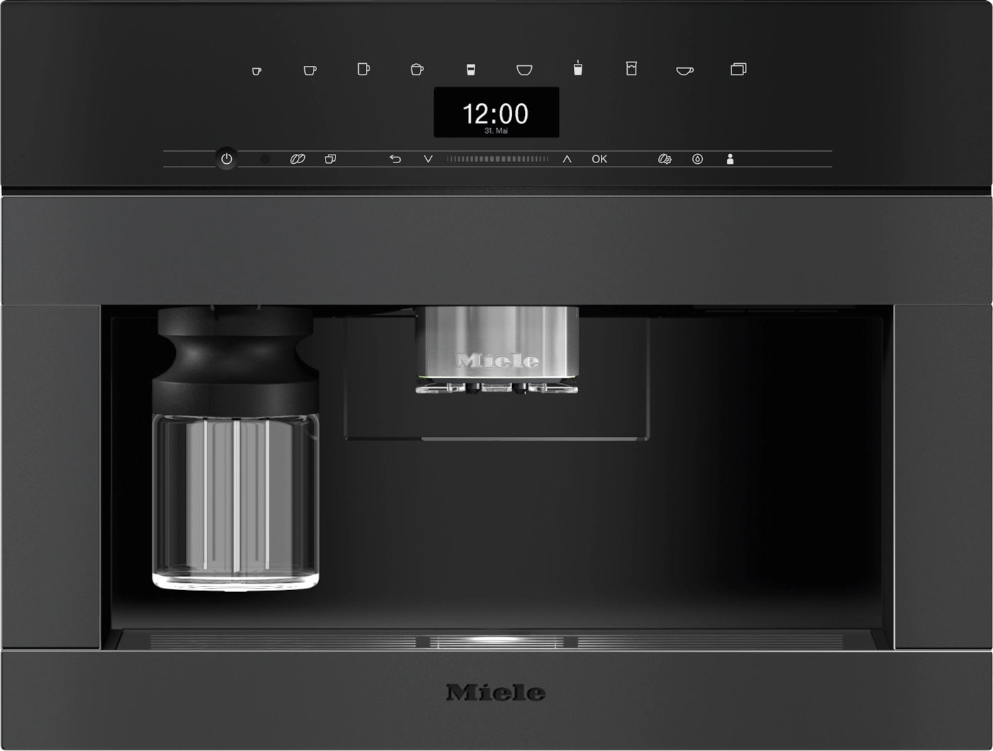 MIELE VITROLINE inbouw koffiemachine - 45cm - CVA7440125GALAEDITIONOBSIDIENBLACKMATT