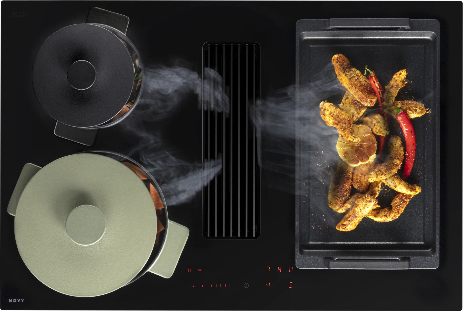 NOVY EASY kookplaat met afzuiging - 80cm - 1851