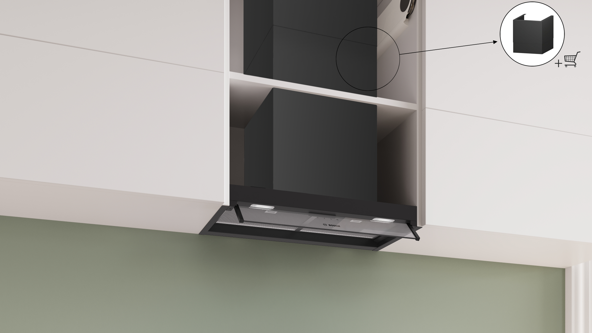 BOSCH SERIE 4 geïntegreerde dampkap - 60cm - DBB65CC60