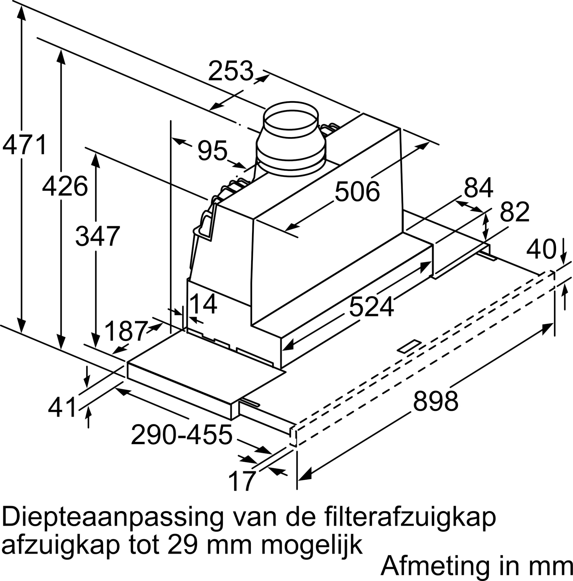 BOSCH SERIE 4 telescopische dampkap - 90cm - DFS097A51