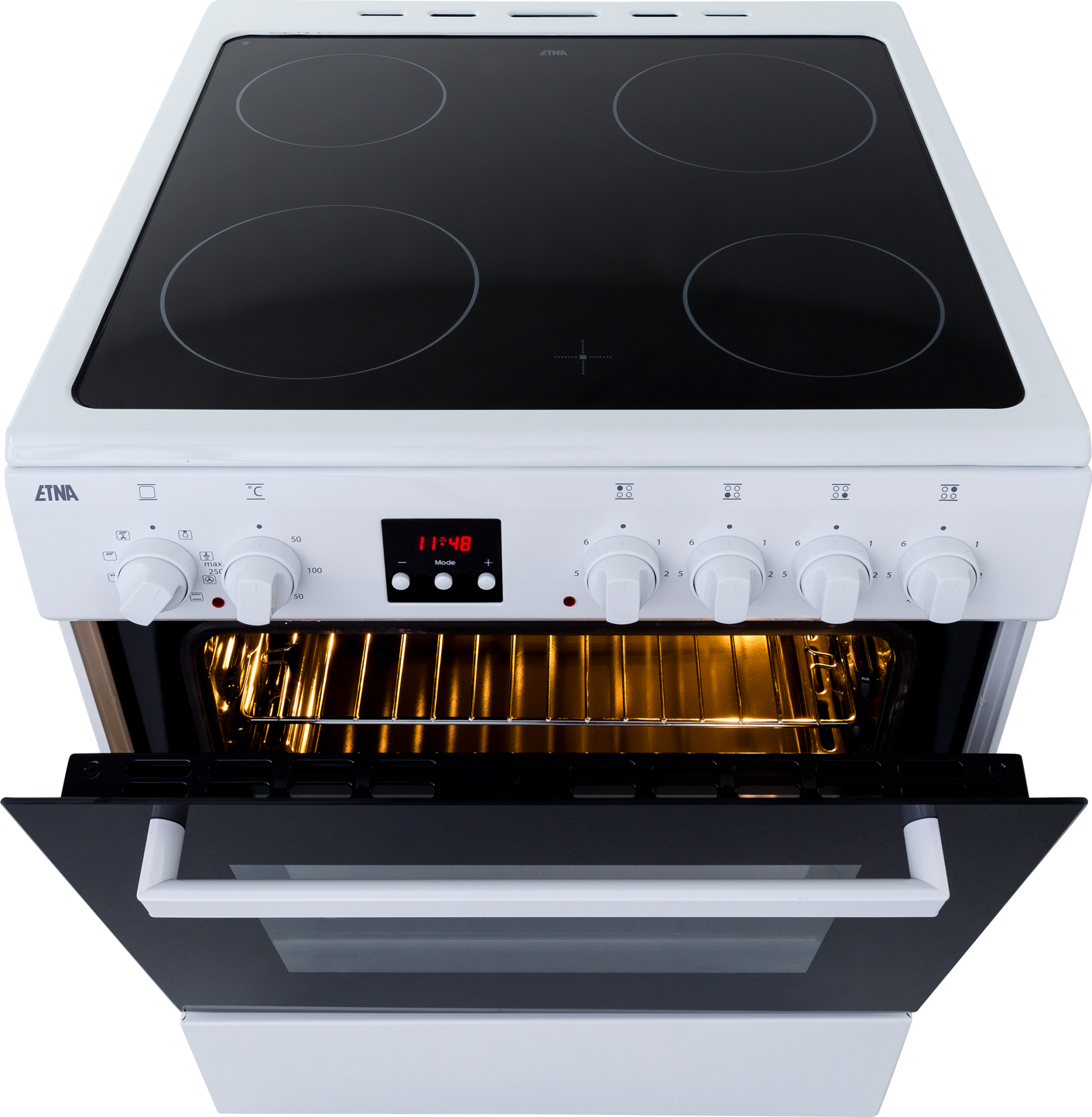ETNA fornuis met keramische kookplaat - 60cm - FKV761WIT