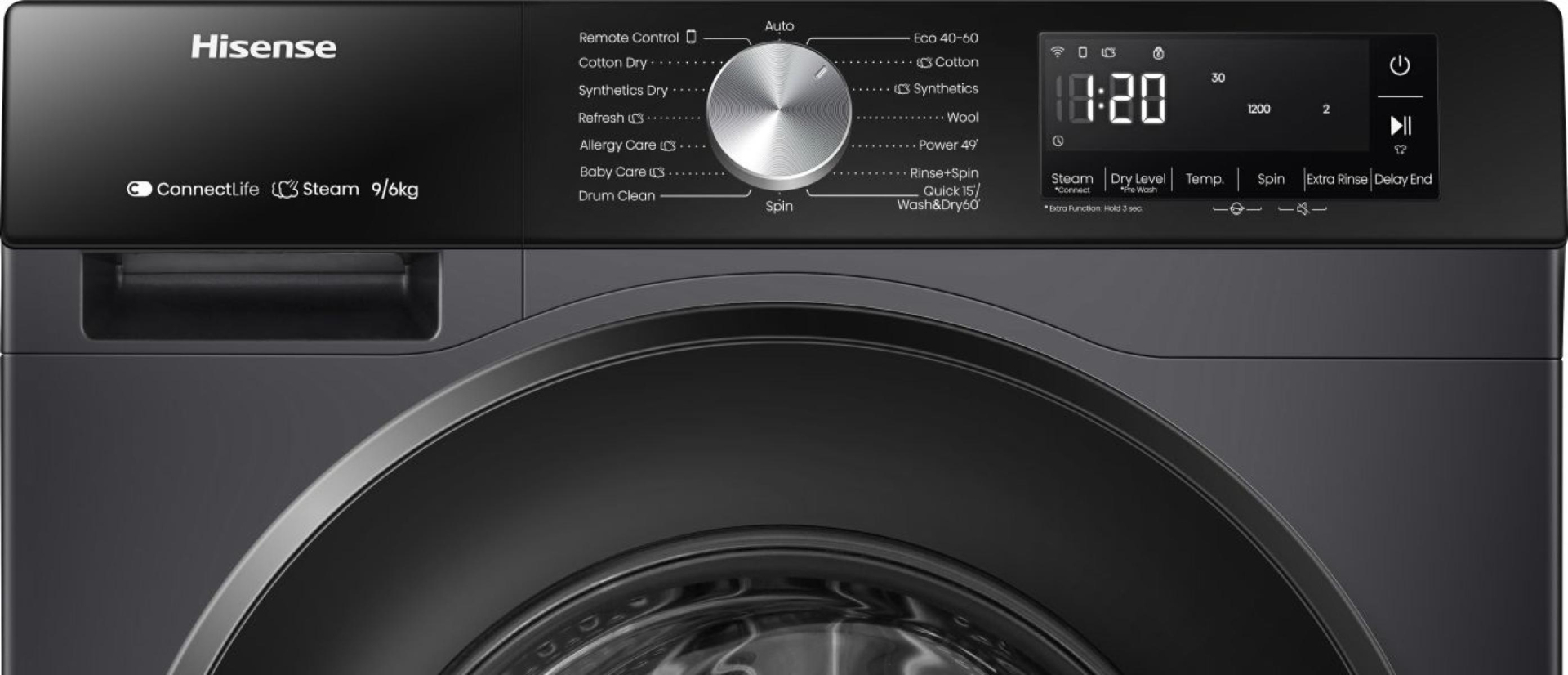 HISENSE was- droogcombinatie - WD3S9043BB3