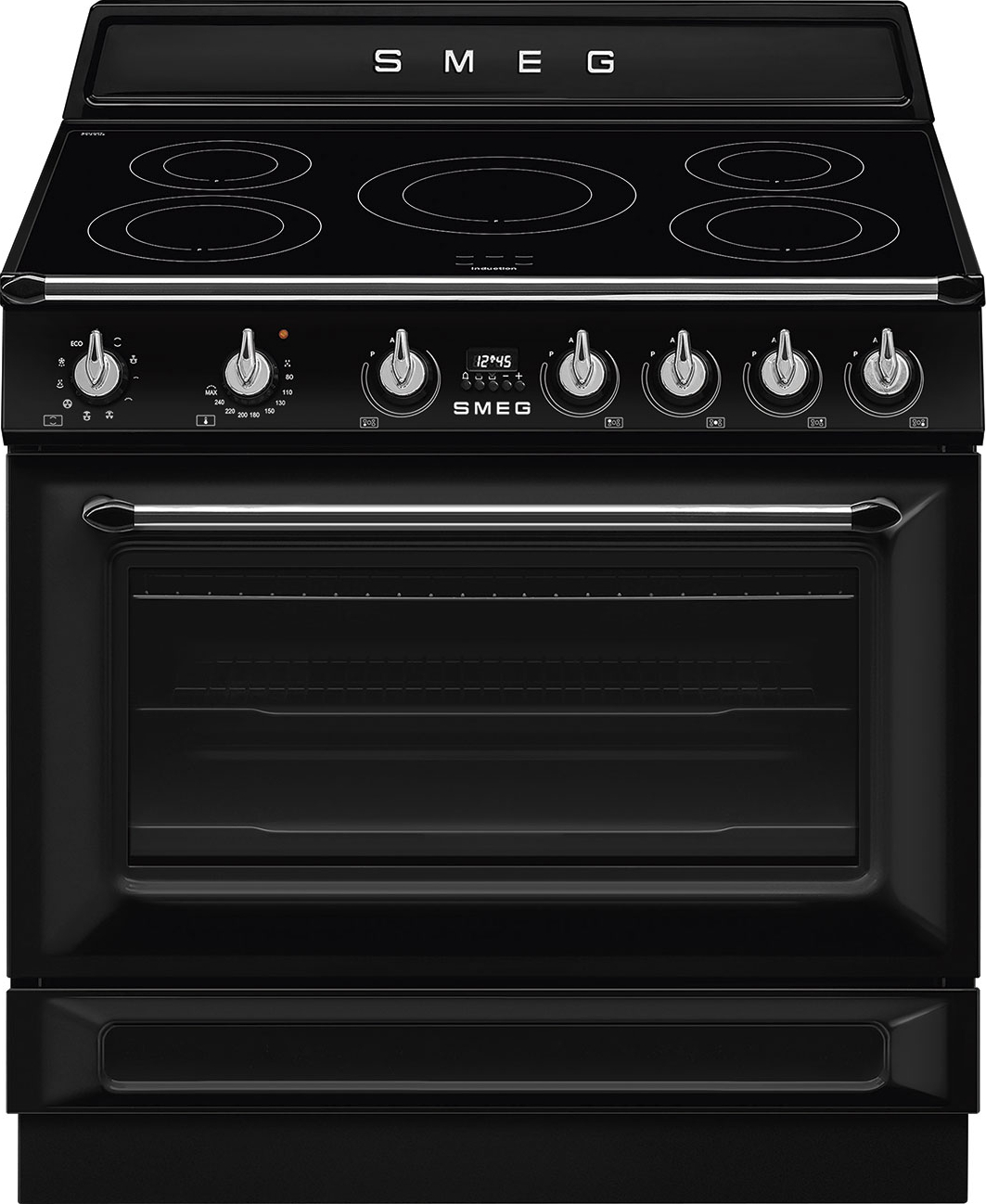 SMEG fornuis met inductie kookplaat - 90cm - TR90IMBL