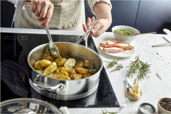 DEMEYERE sauteerpan met deksel - 41428A+41528