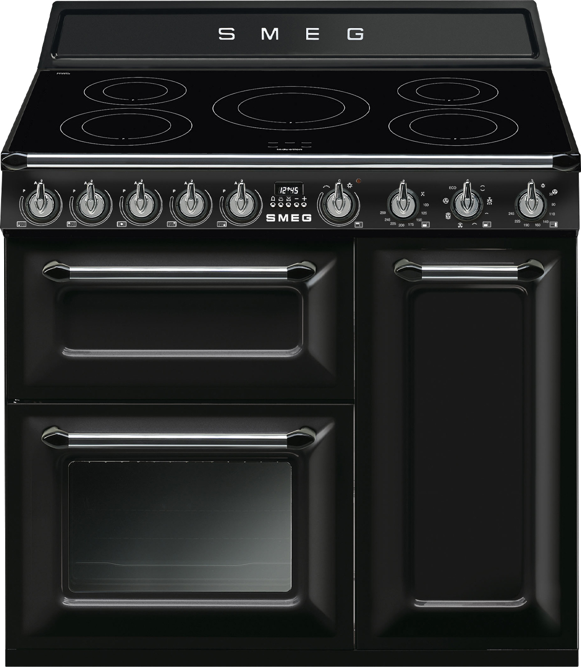 SMEG fornuis met inductie kookplaat - 90cm - TR93IBL2