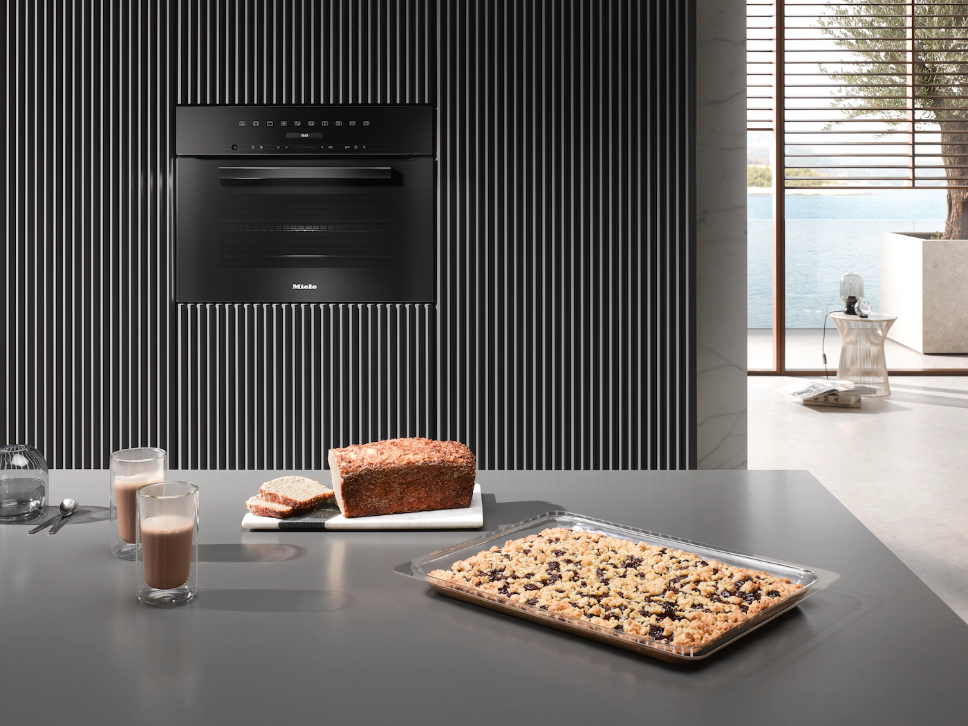 MIELE VITROLINE multifunctionele oven met microgolfoven - 45cm - H7240BMOBSW