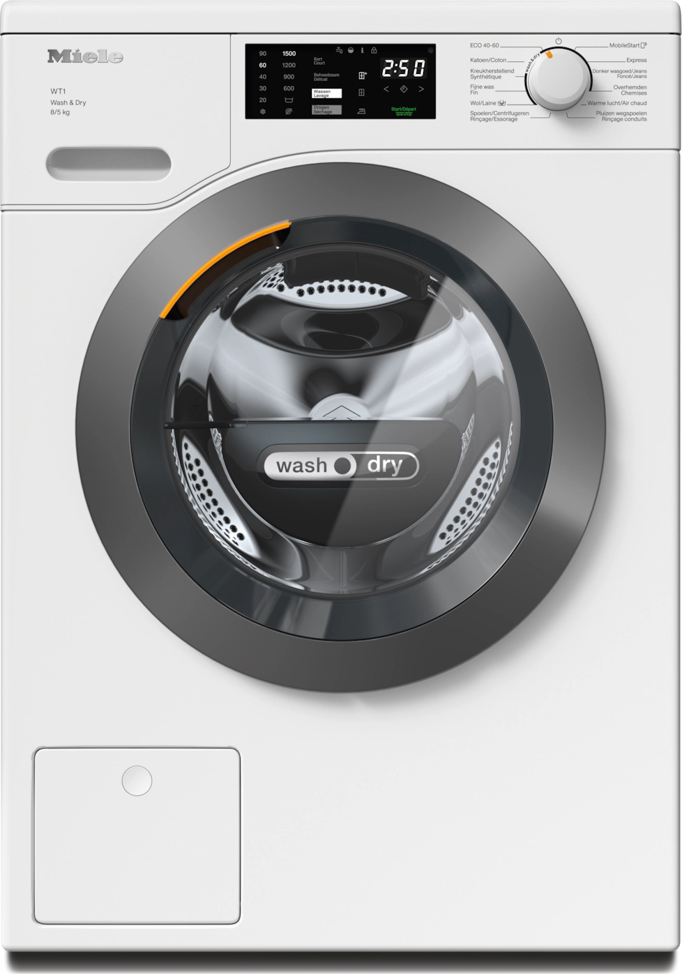 MIELE STANDARD CHROME EDITION Was-droogcombinatie 5 kg - WTD160WCS