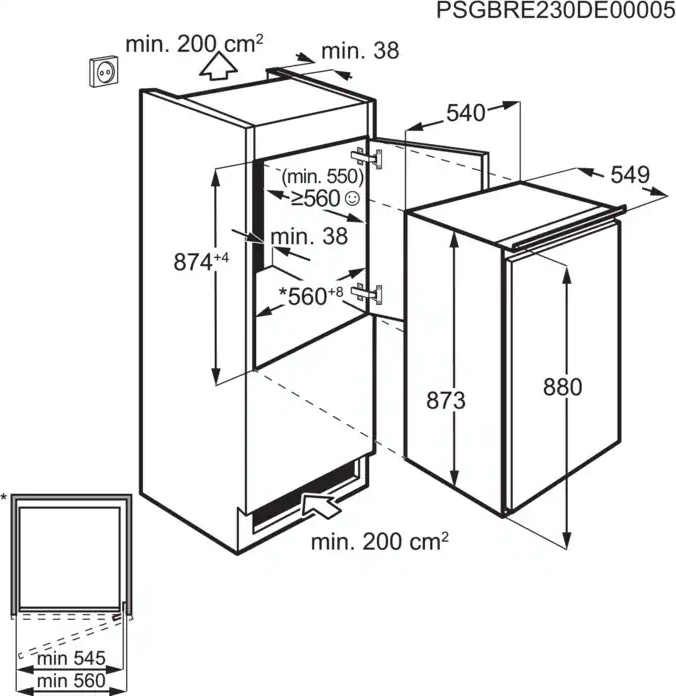 AEG 6000 inbouw vriezer - 88cm - TAB6L88ES