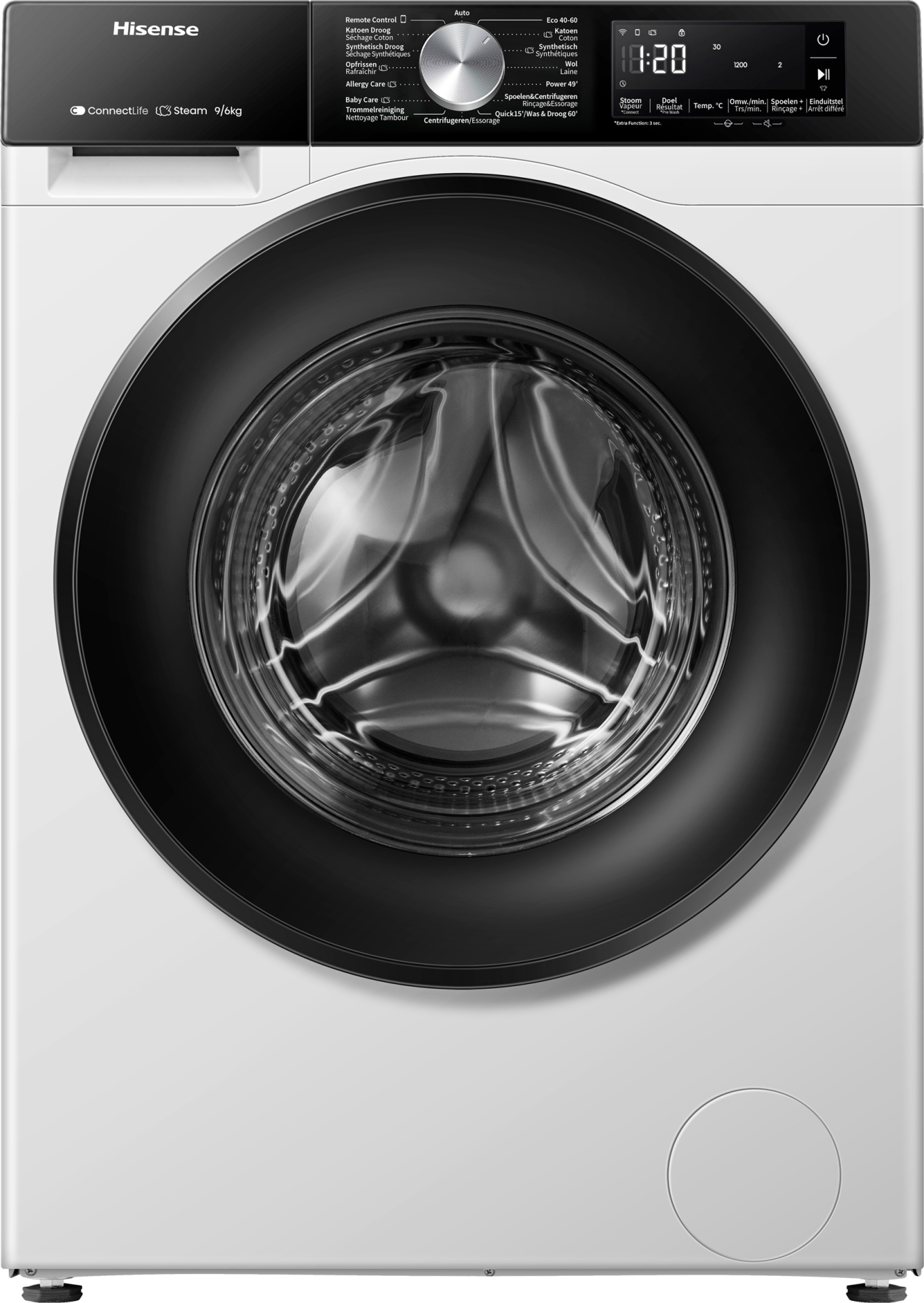 HISENSE was- droogcombinatie - WD3S9043BW3