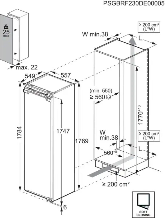 AEG 7000 inbouw vriezer - 178cm - TB7NA181EC