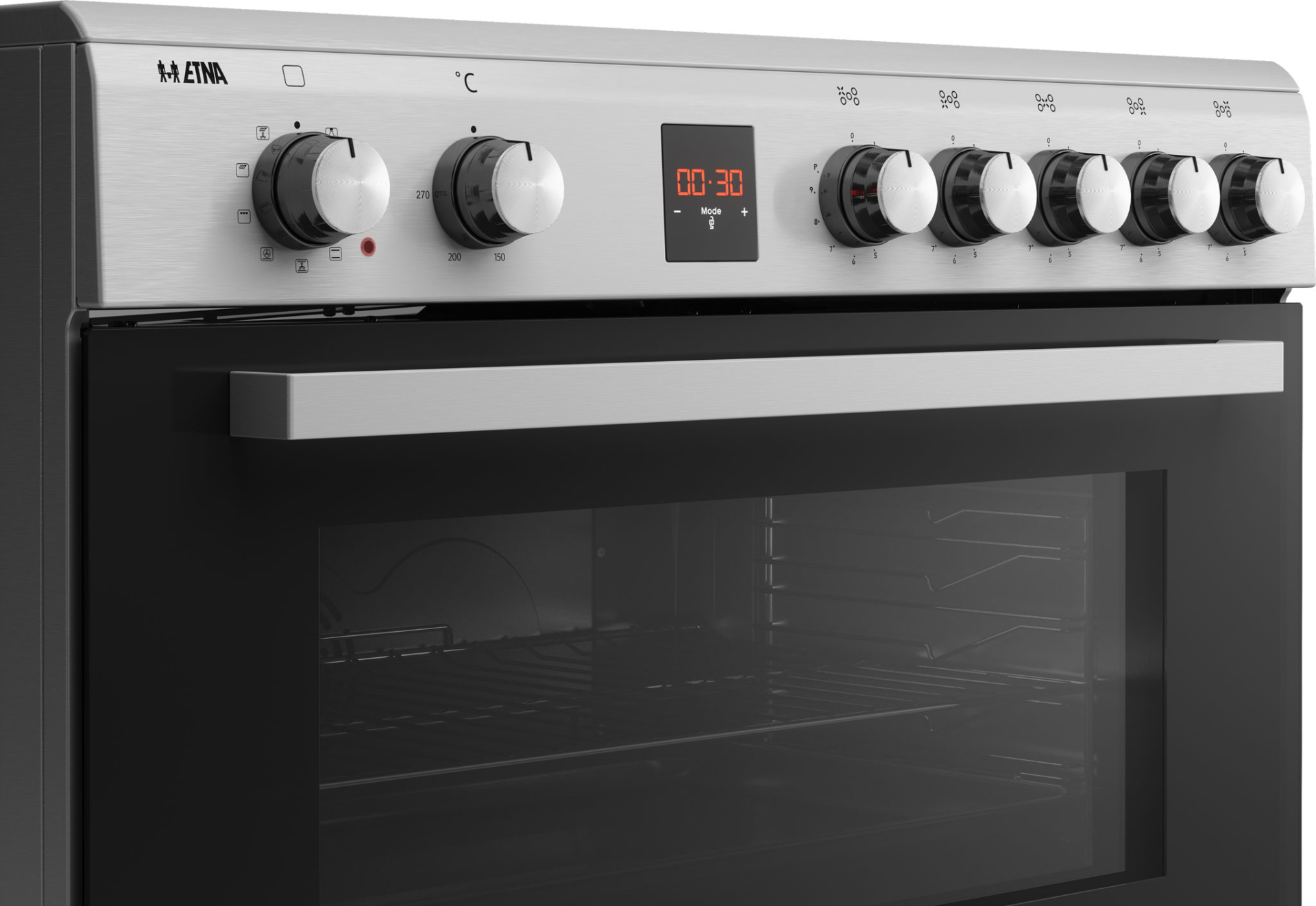 ETNA fornuis met inductie kookplaat - 90cm - FI590RVS