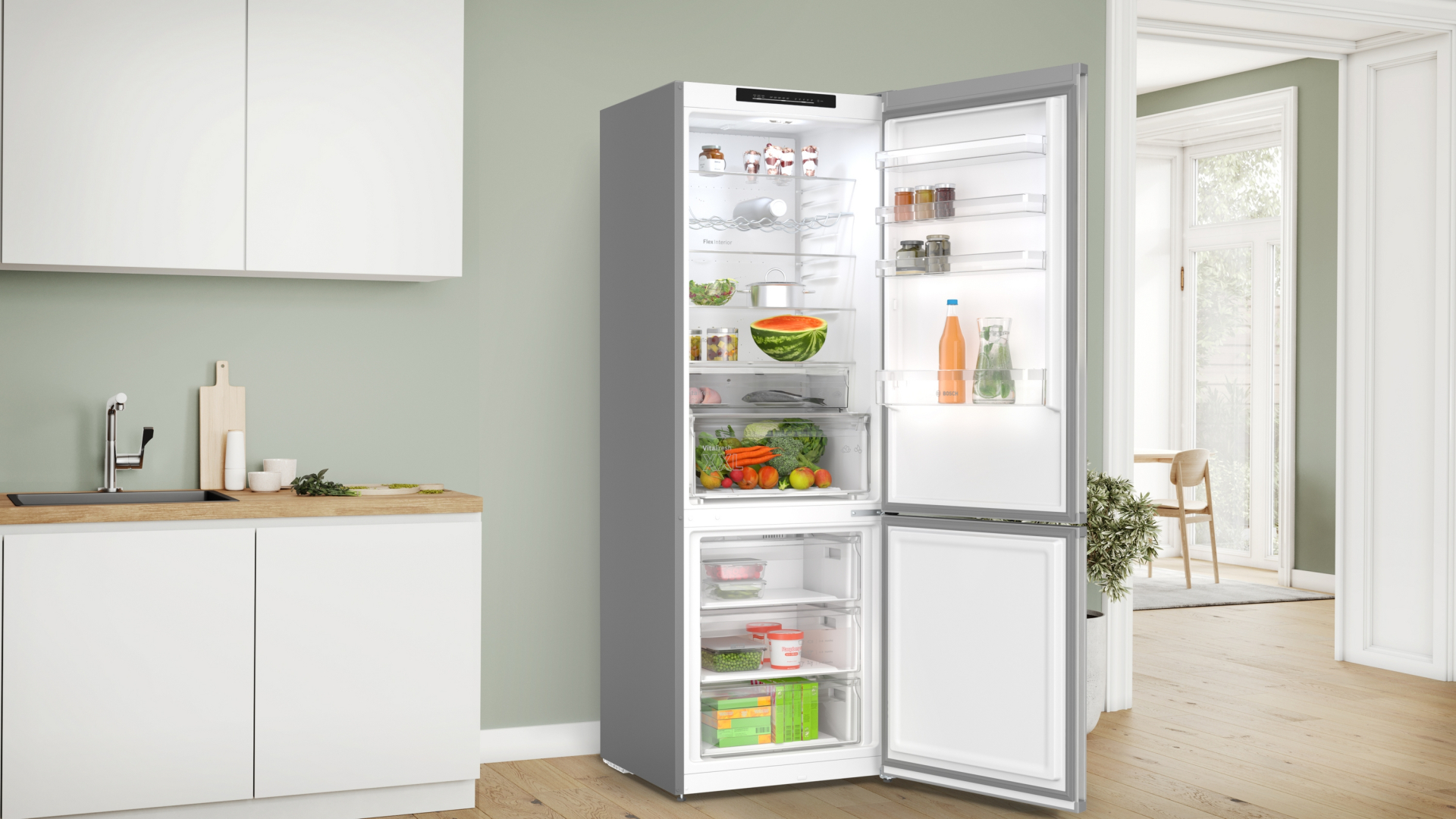 BOSCH SERIE 4 Vrijstaande koel-vriescombinatie - KGN492IAF