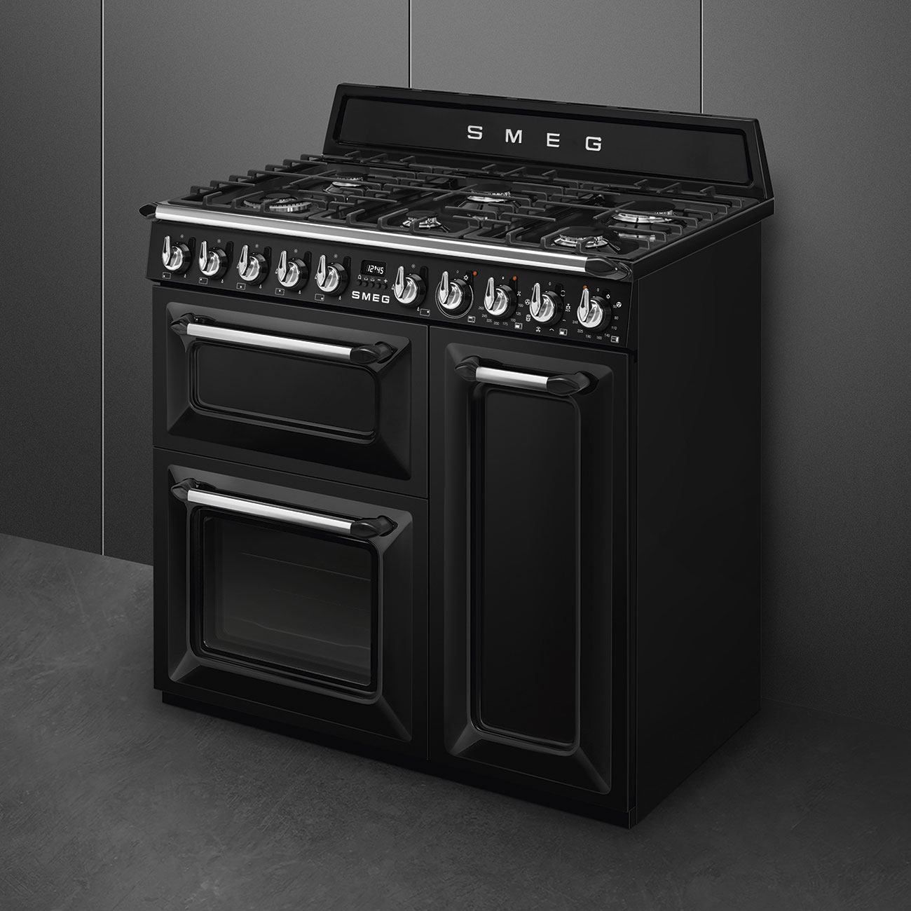 SMEG fornuis met gaskookplaat - 90cm - TR93BL