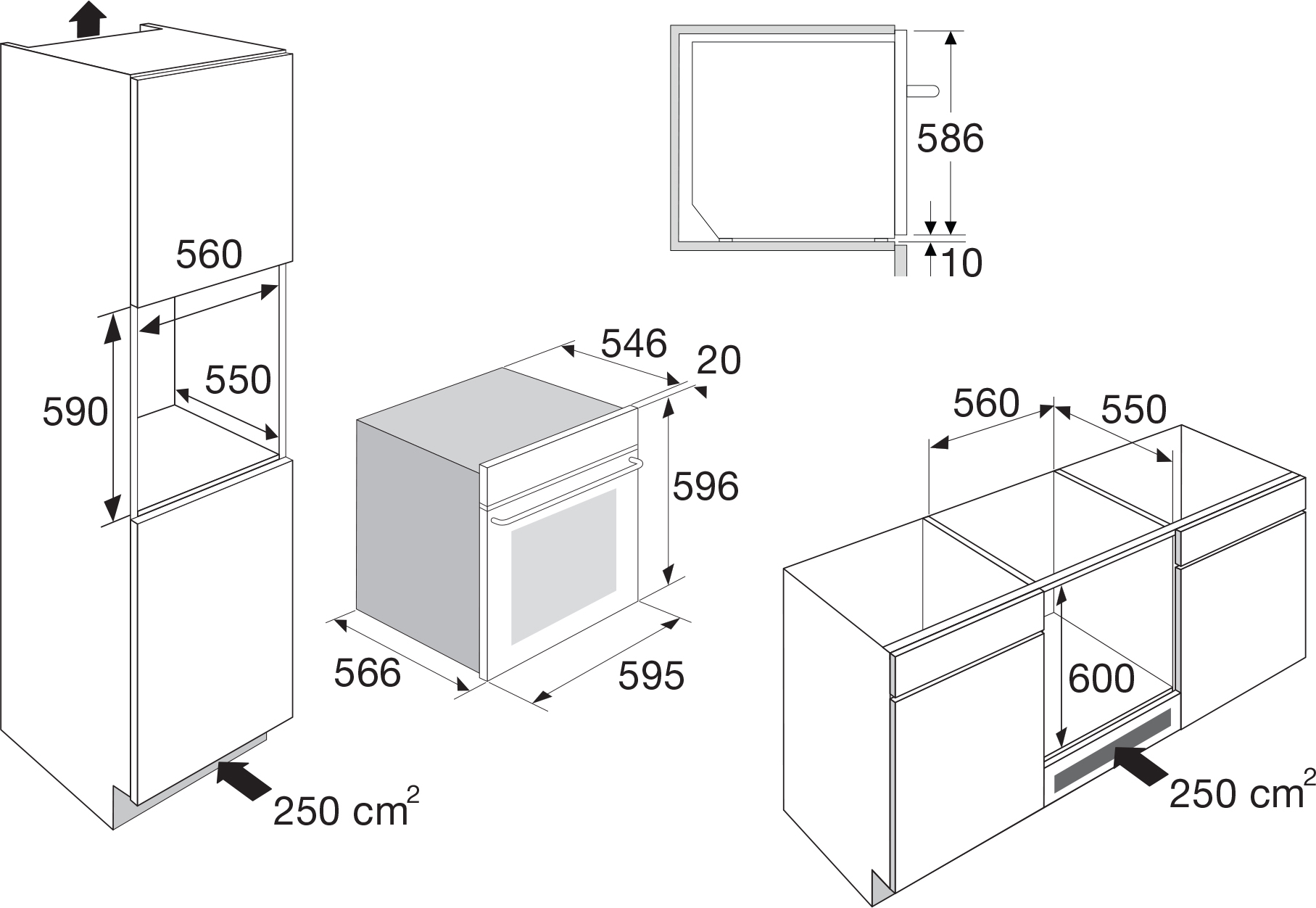 ETNA multifunctionele oven - 60cm - OM265RVS