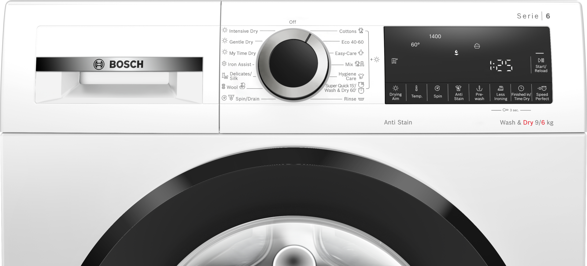 BOSCH SERIE 6 Was-droogcombinatie 6 kg - WNG24401BY